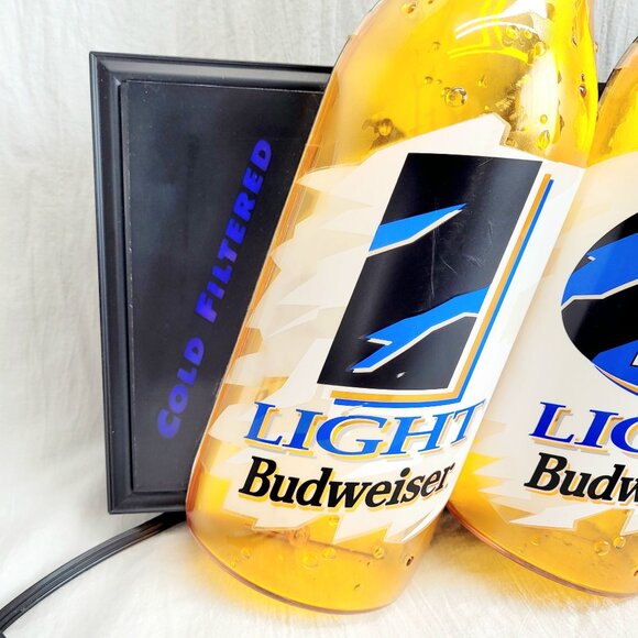 Vintage 1994 Budweiser Ice Light Draft Beer Lighted Sign Display Work - Picture 3 of 15